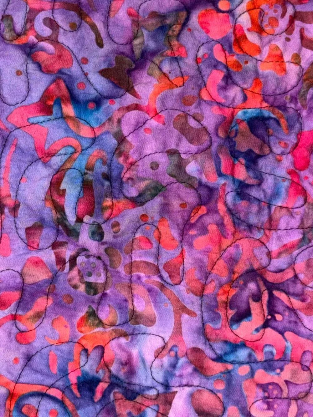Handmade Batik Patchwork Throw Quilt Purples Size 55